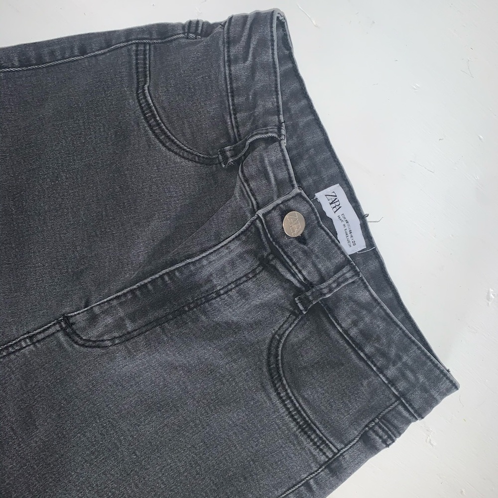 Zara High Waisted Dark Grey Jeans